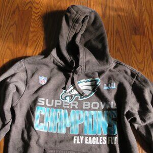 Philadelphia Eagles SuperBowl LII Champions Dark Grey Hoodie Fanatics Size M